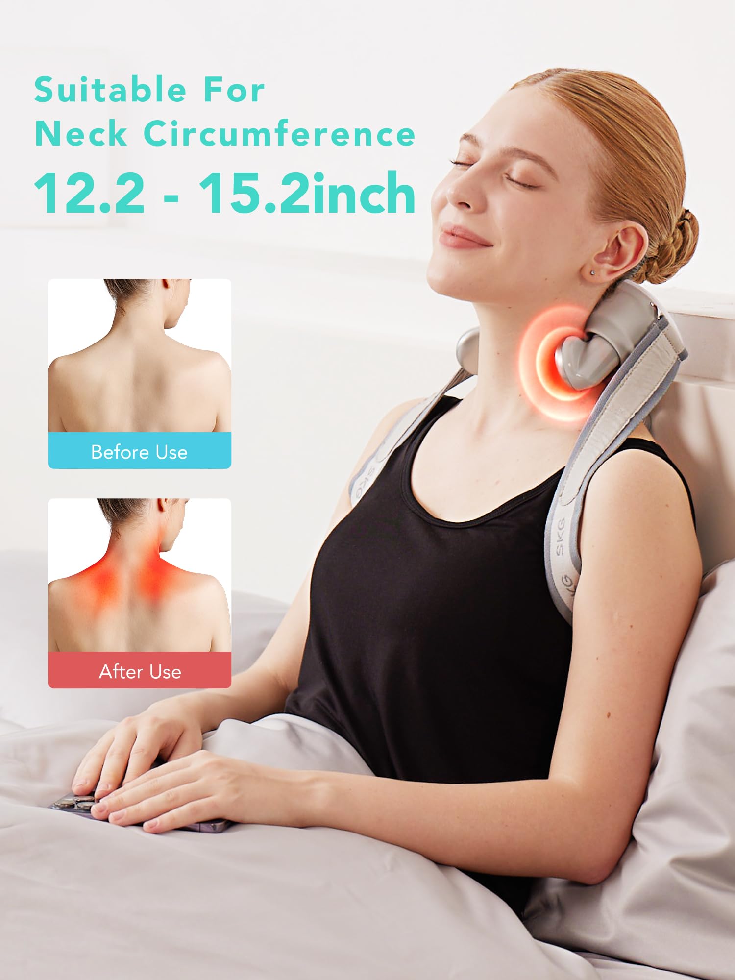 SKG H7 MAX being worn hands-free for convenient use.