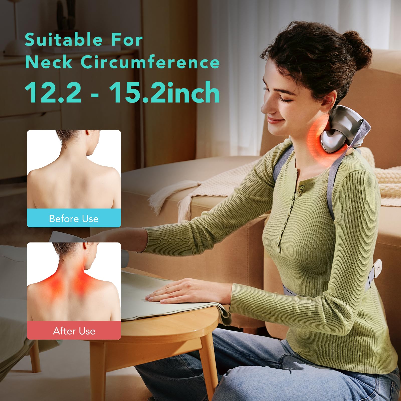 Compact, portable massage device ideal for home, office, or travel.