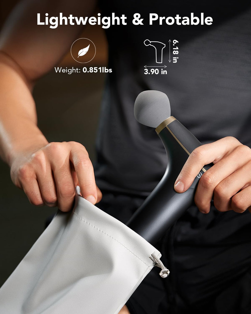 SKG Mini Massage Gun RPM range 1600-3200 for adjustable intensity