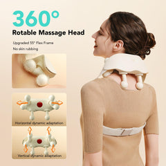SKG neck massager adapts to 360-degree contours for smooth support.