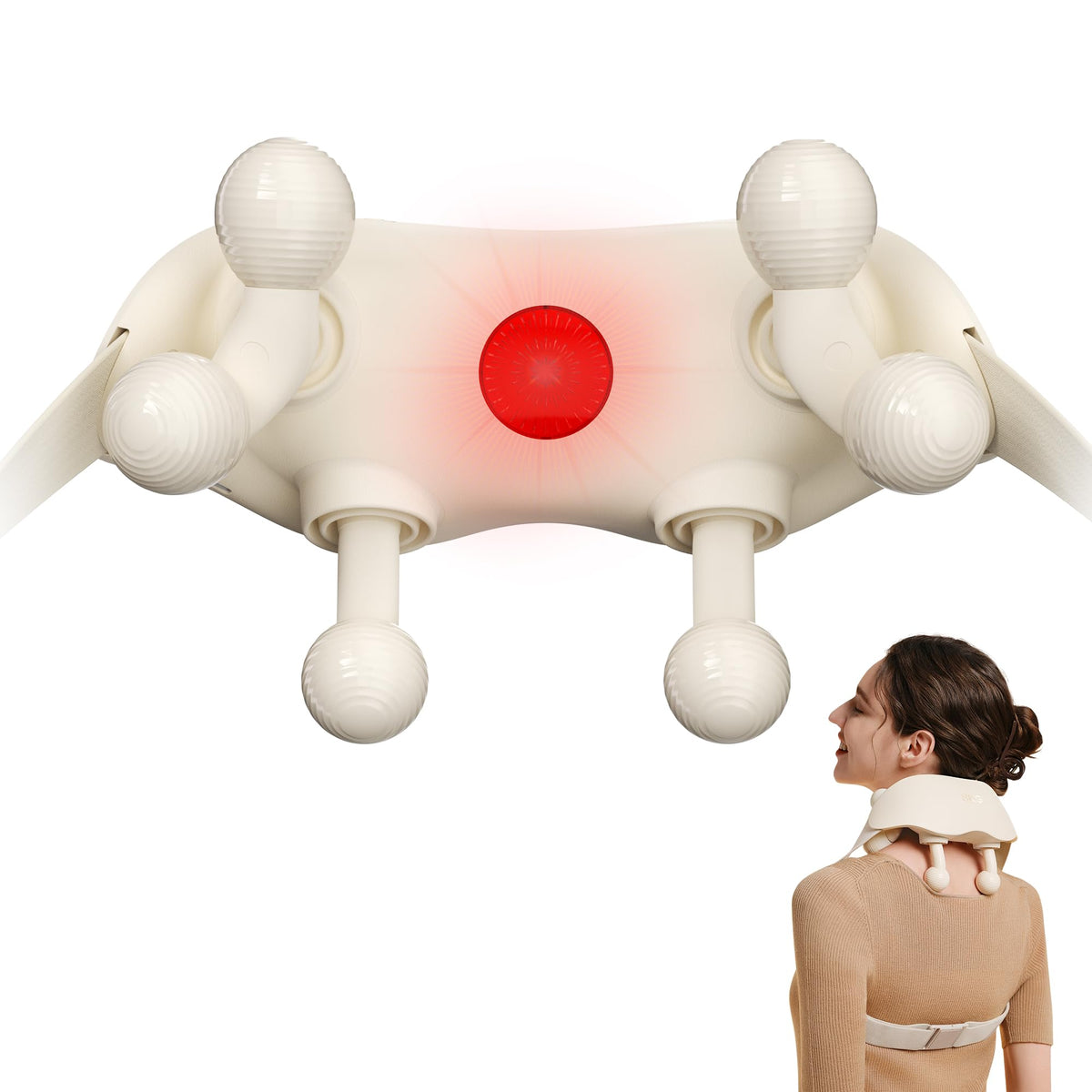 SKG neck massager with dual-mode rolling action for a soothing neck massage.