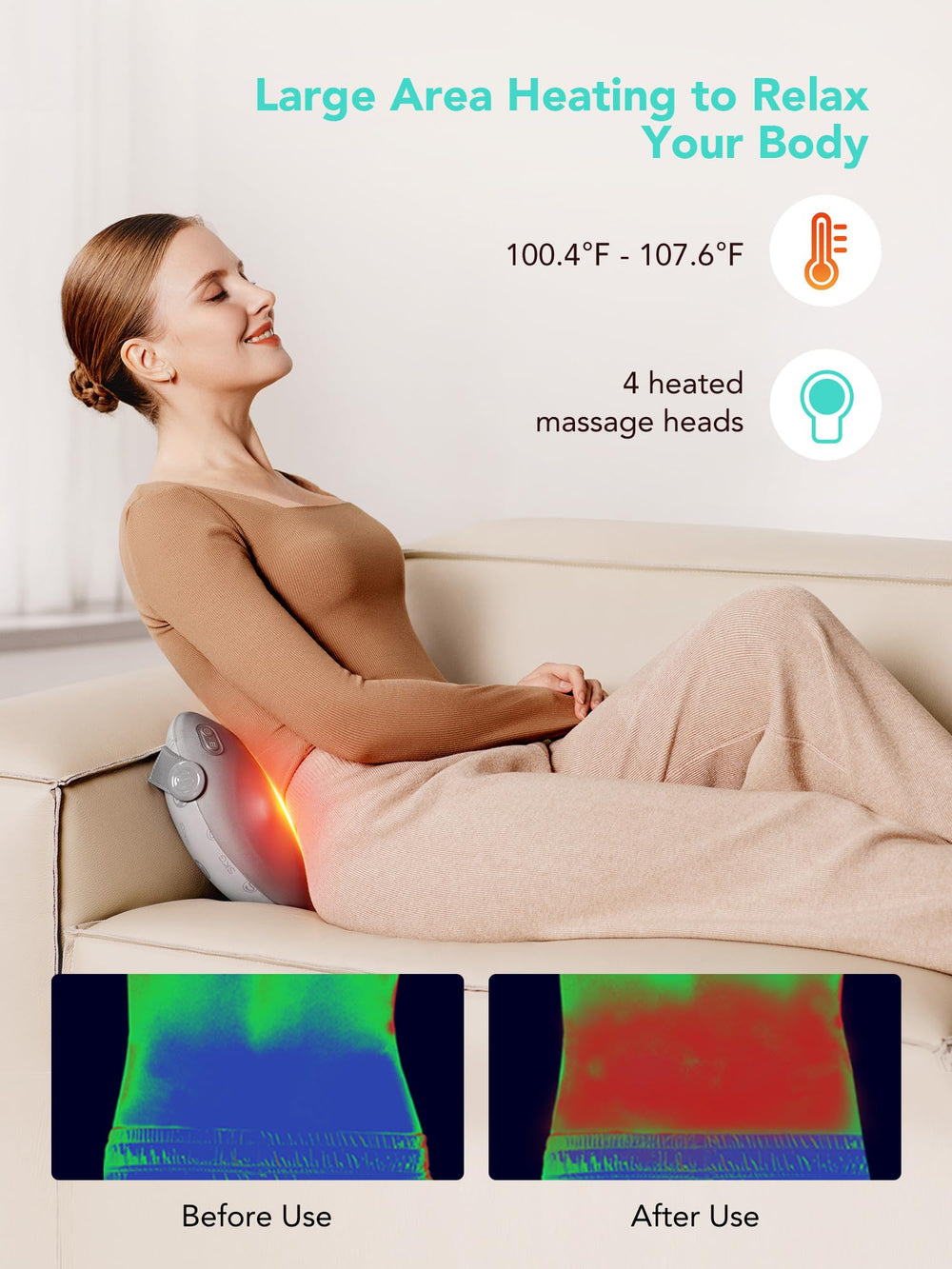 SKG Shiatsu Back Massager dual function as chair or car lumbar pillow.