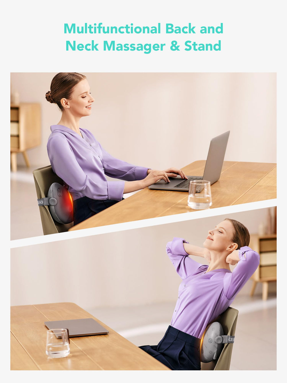 SKG Shiatsu Back Massager travel-friendly companion for on-the-go use.