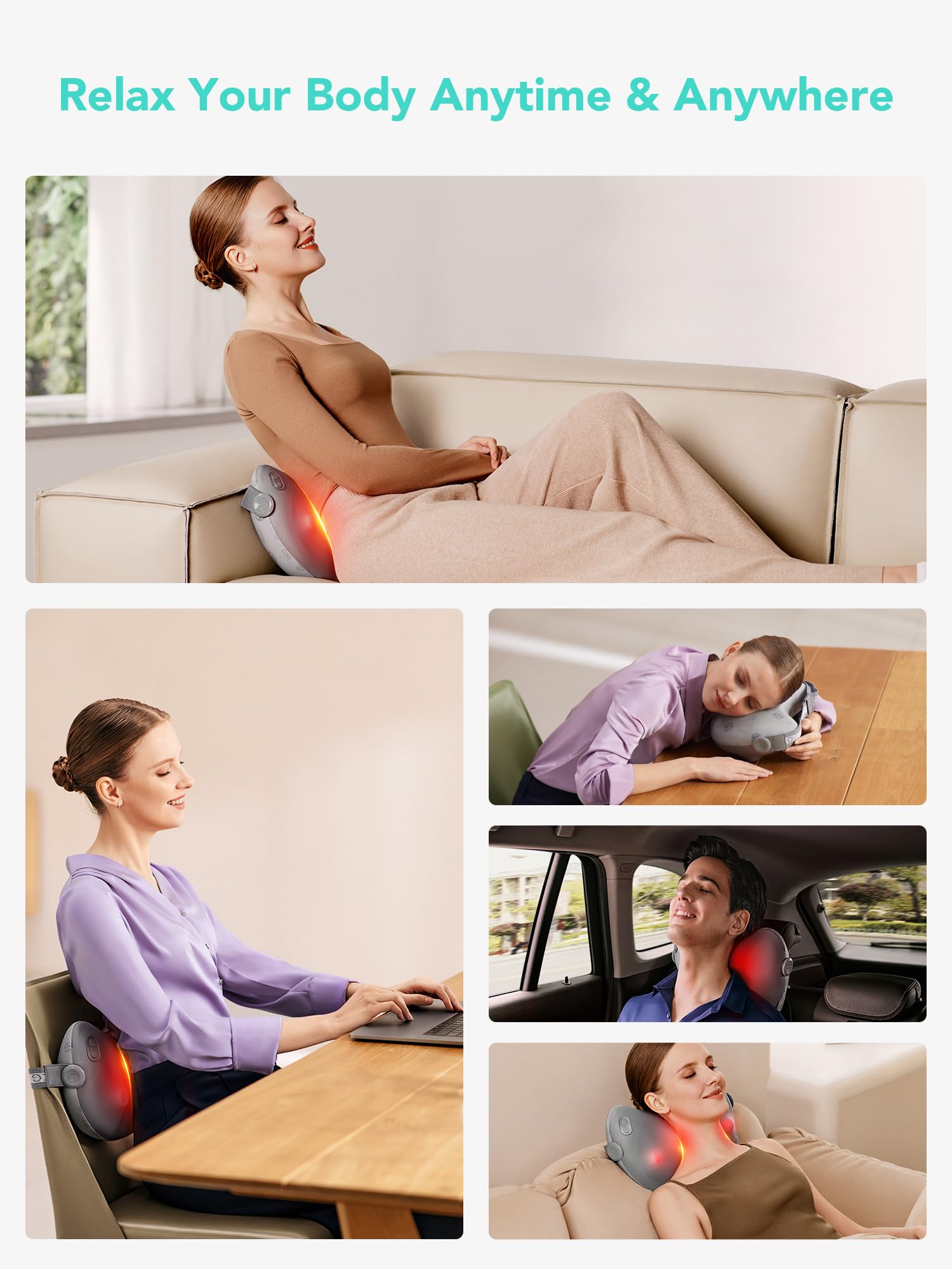 SKG Shiatsu Back Massager 15-minute auto-off helps efficient sessions.