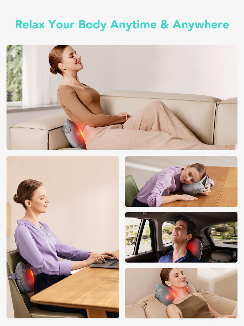 SKG Shiatsu Back Massager 15-minute auto-off helps efficient sessions.