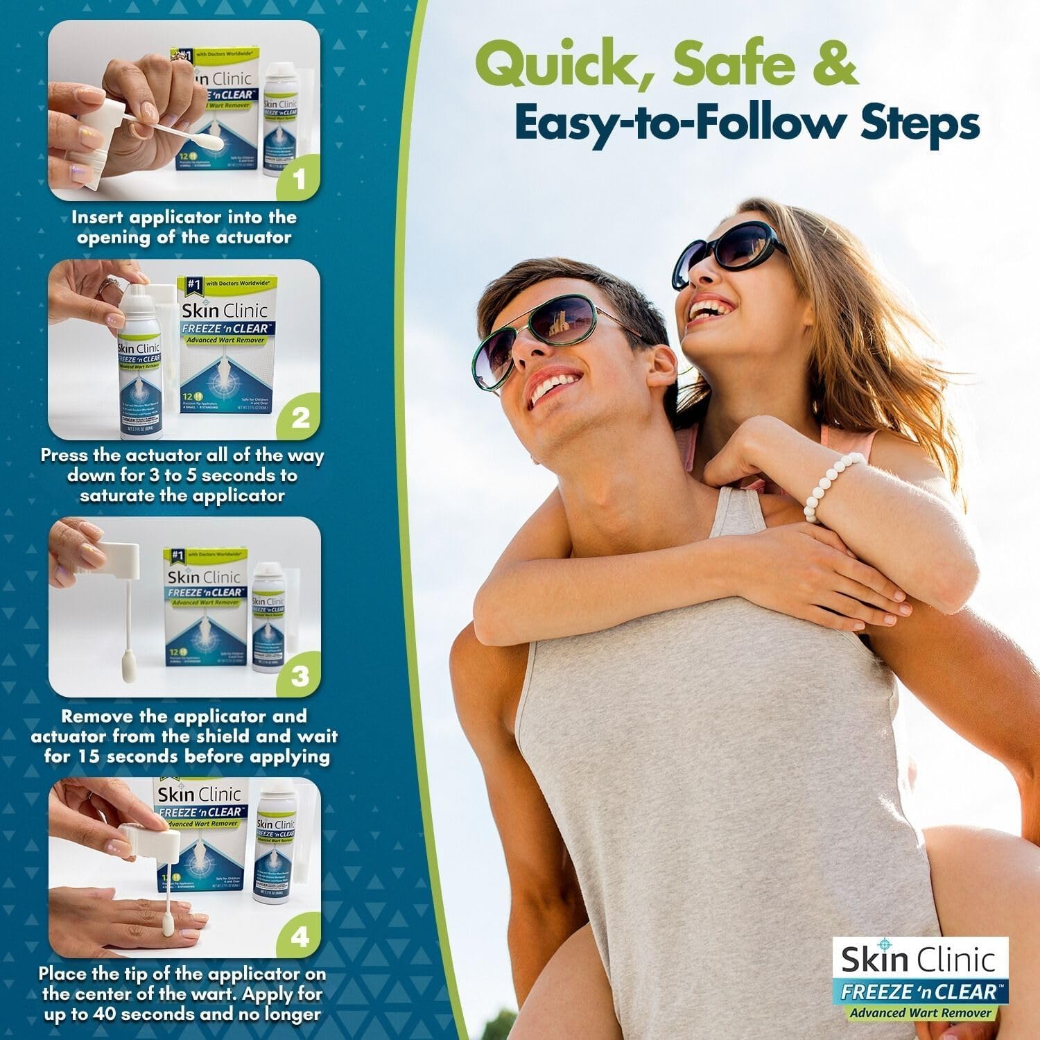 Skin Clinic Freeze 'n Clear cryo-technology is doctor-trusted for precision.