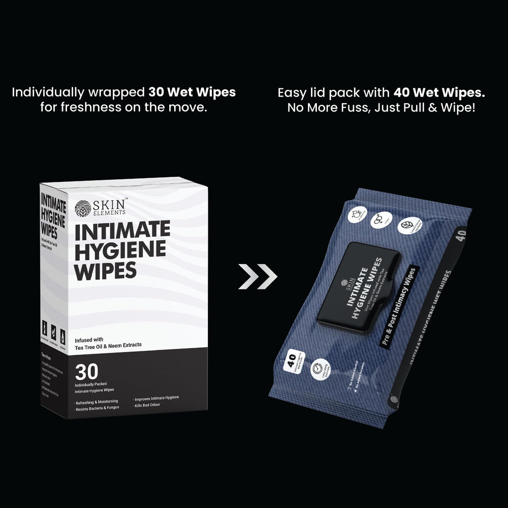 Skin Elements Intimate Wipes neem extracts close-up for soothing cleanse