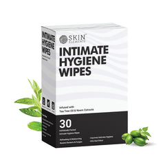 Skin Elements Intimate Wipes bottle with tea tree oil for on-the-go freshness