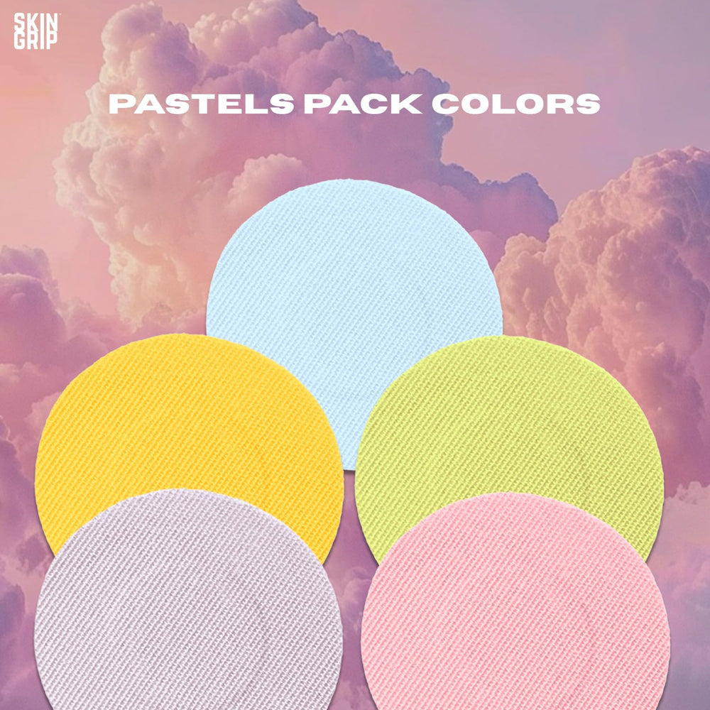 Skin Grip 20-pack in pastel colors keeps CGM secure.