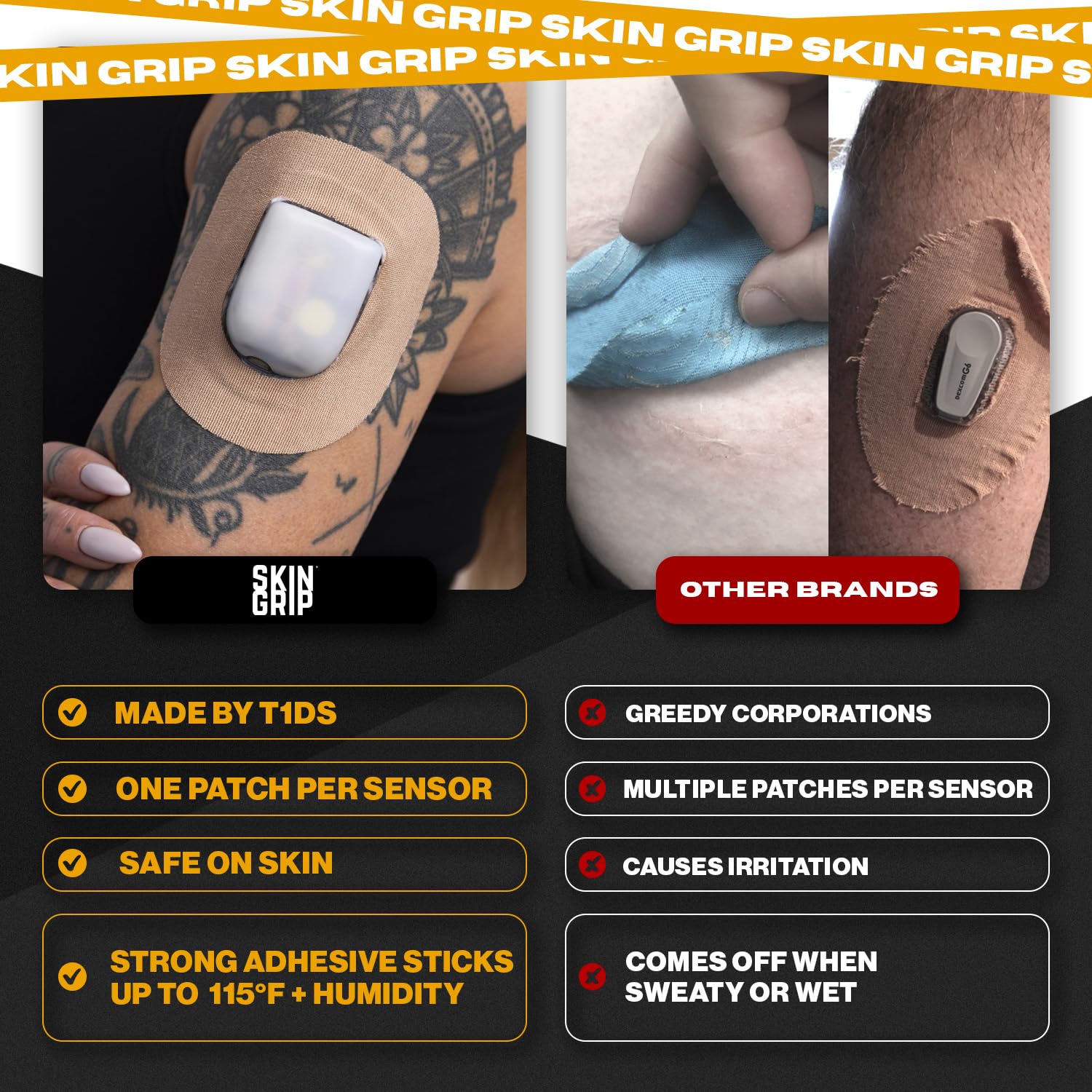 Skin Grip barrier solution prep helps adhesive set for secure wear