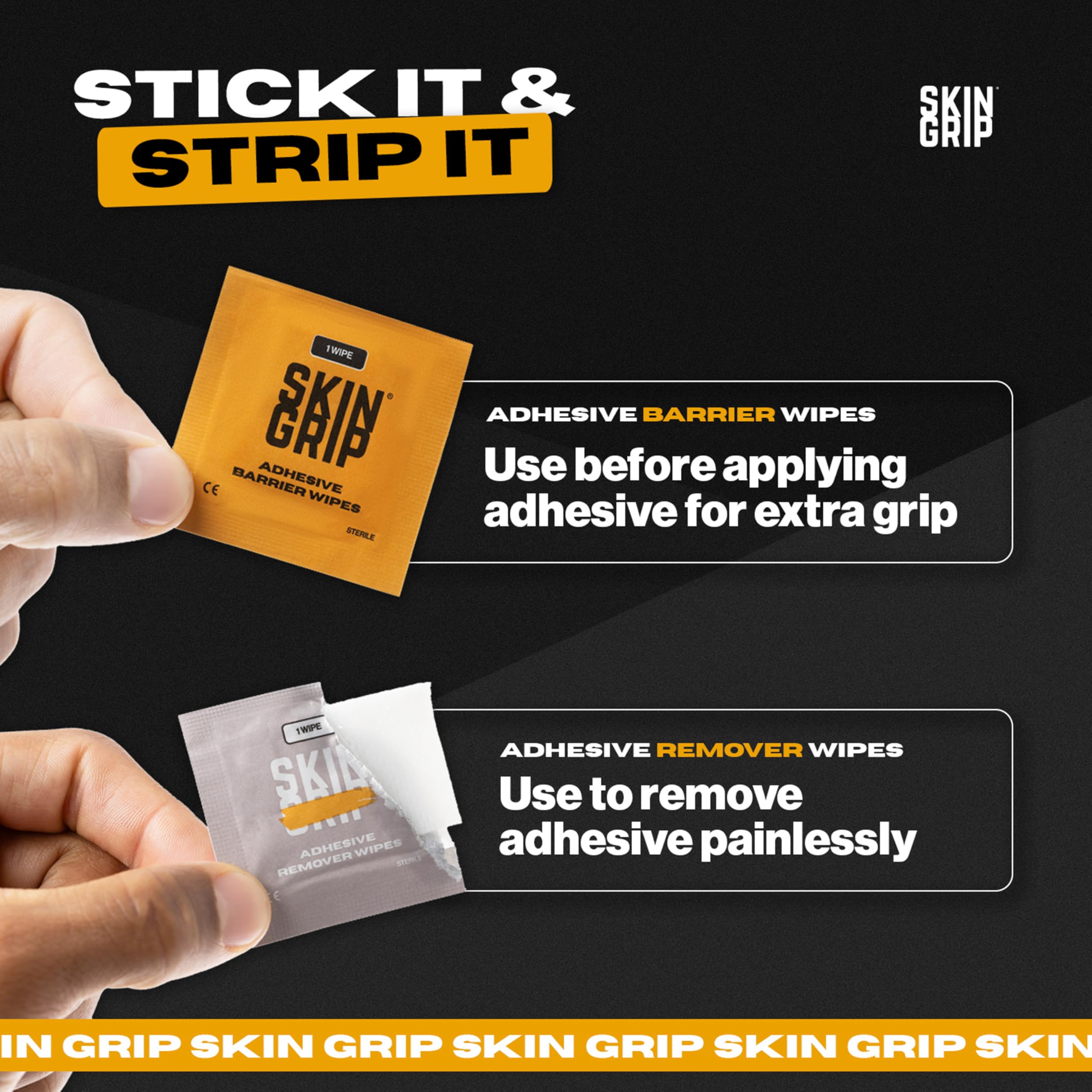 Skin Grip barrier wipes protect ostomy wafers for comfortable wear.
