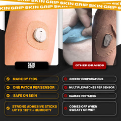 Skin Grip breathable medical-grade adhesive minimizes irritation during long wear
