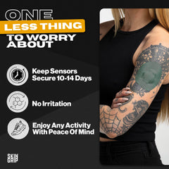 Skin Grip breathable medical-grade adhesive supports comfortable, long wear.