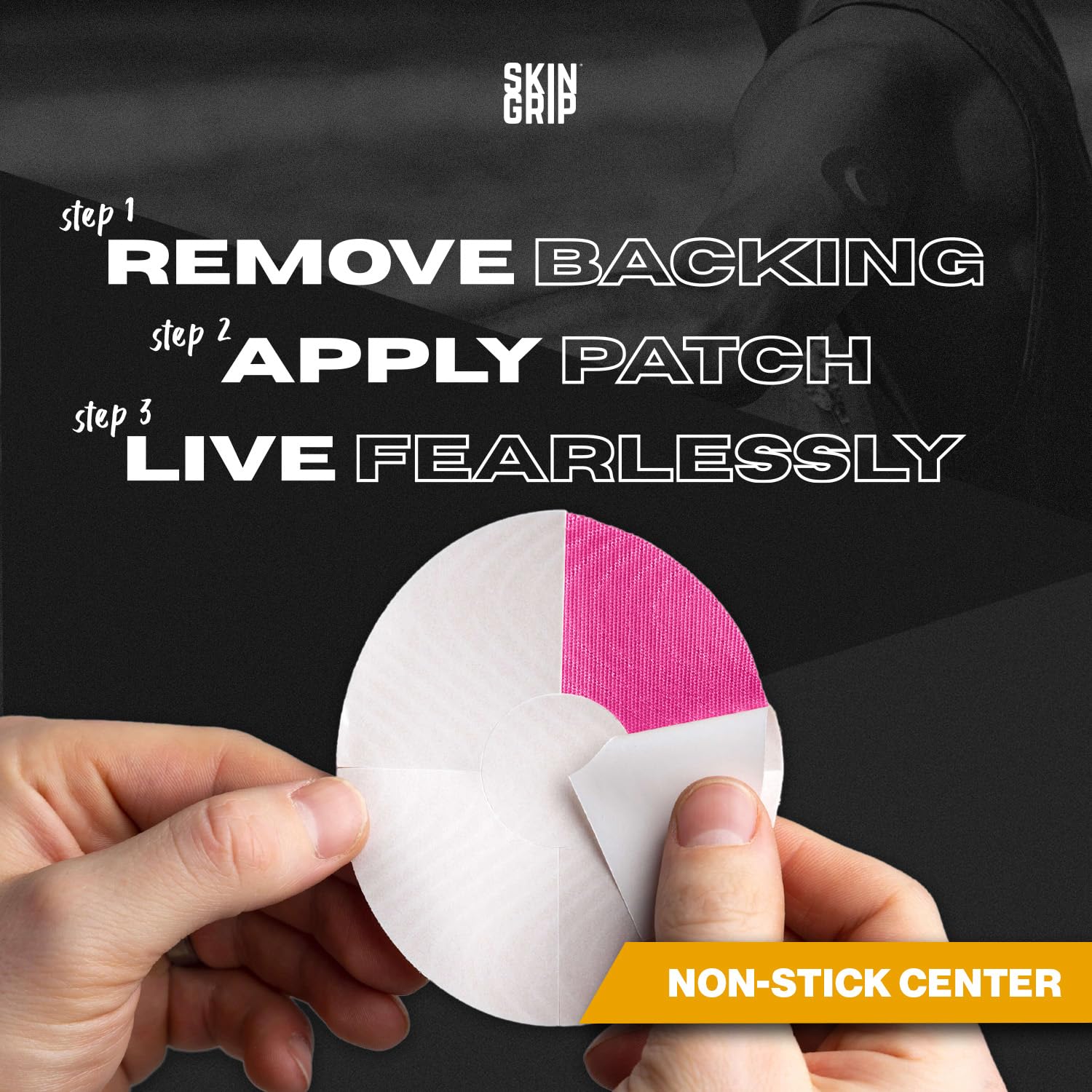 Skin Grip latex-free, hypoallergenic materials promote comfortable wear all day.