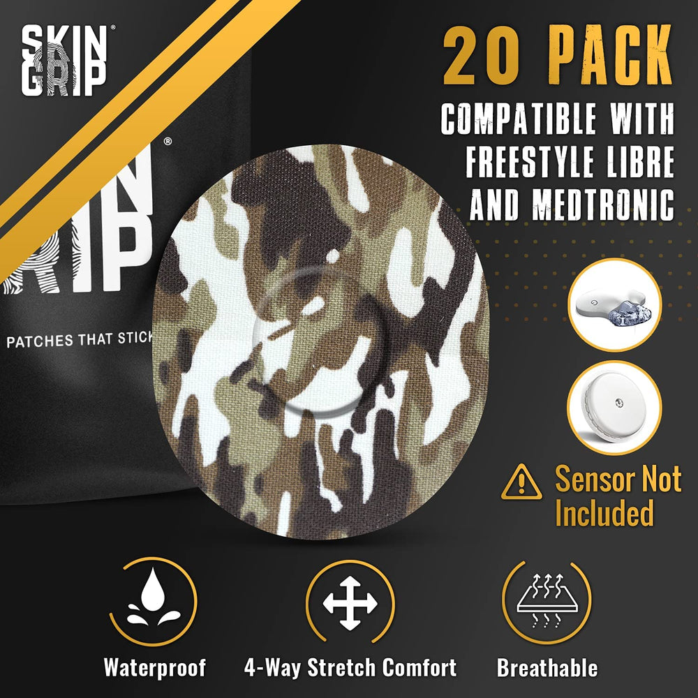 Skin Grip CGM patch four-way stretch enables easy application.