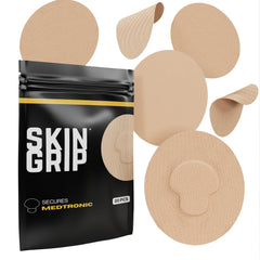Skin Grip CGM Patch for Medtronic Guardian on skin keeps sensor securely in place during daily activity.