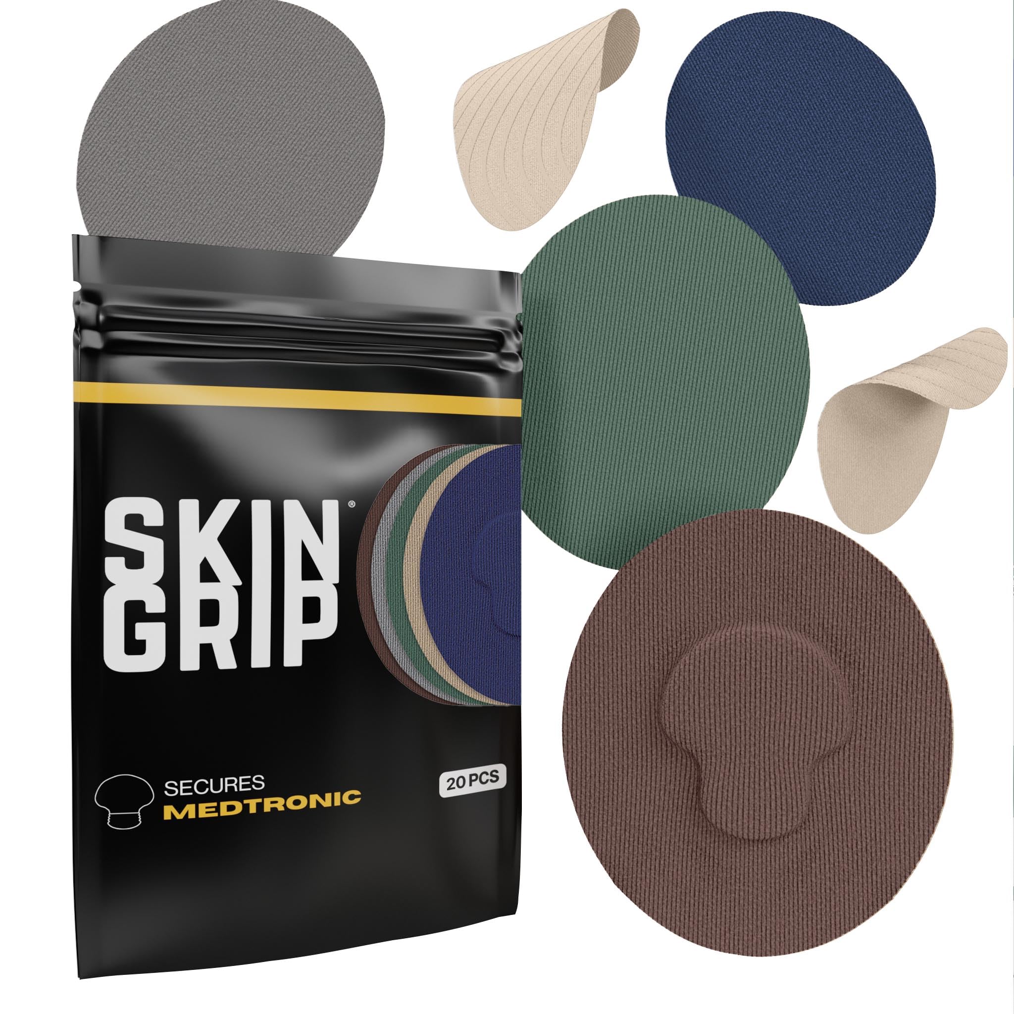 Skin Grip CGM patch with waterproof adhesive keeps Guardian sensor secure during showers.