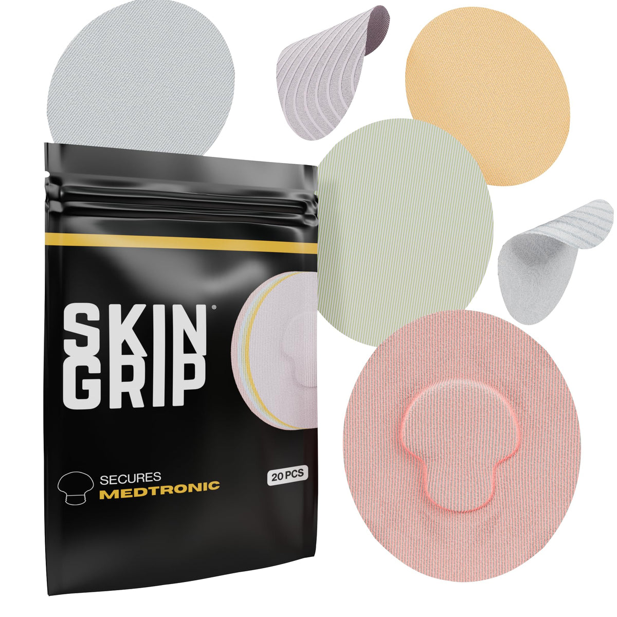 Skin Grip CGM patches for Medtronic Guardian compatibility ensure secure wear during daily activities.