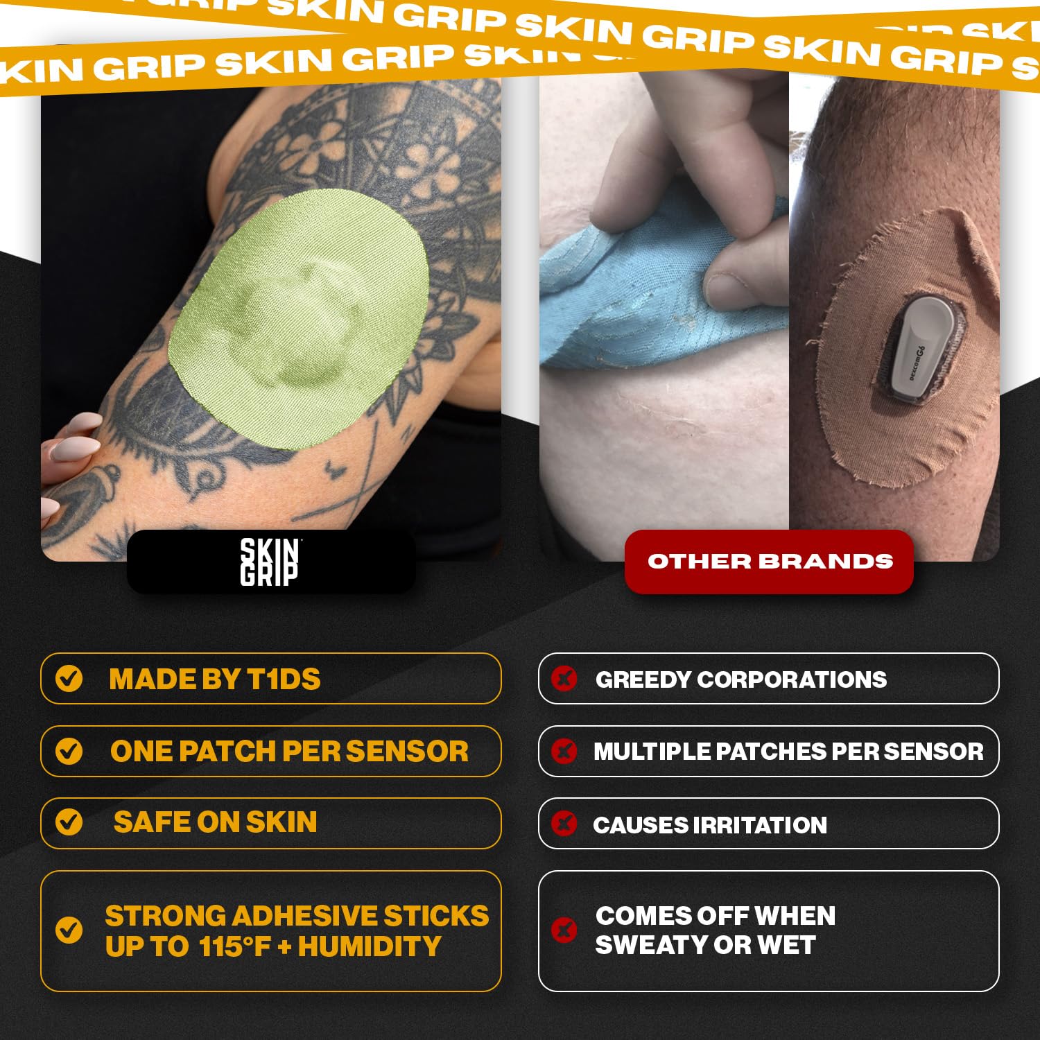 Pastel pack offers a soft, discreet look for Skin Grip CGM patches.