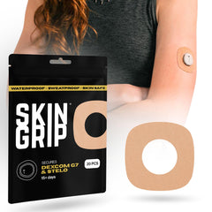 Skin Grip Dexcom G7 patch full-coverage keeps CGM secure during daily activities