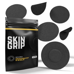 Skin Grip patch applied to the skin for secure CGM wear and comfort.