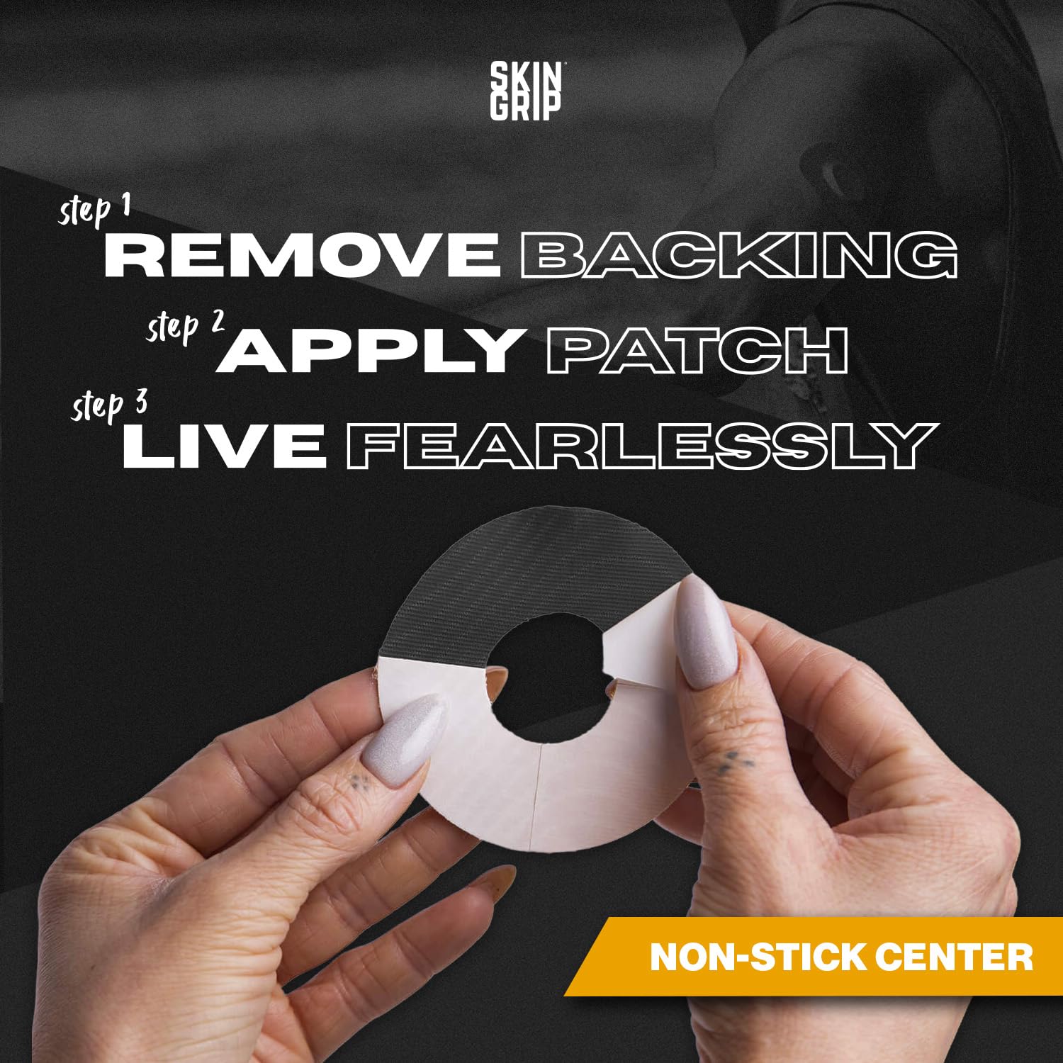 Skin Grip durable patch supports active lifestyles without compromising sensor stability.