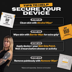 Skin Grip easy-application design with five-part layout