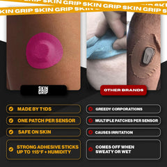 Skin Grip four-way stretch patch demonstrates easy, secure application.