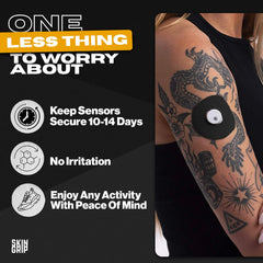 Skin Grip four-way-stretch patch offers easy application and flexible fit for secure wear.