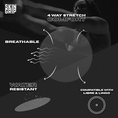Skin Grip application close-up shows easy 4-way stretch for precise patch alignment.