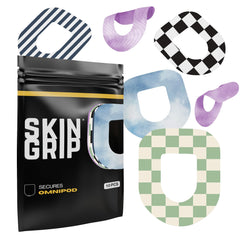 Skin Grip Omnipod patch adhesive close-up showing secure hold.