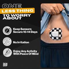 Skin Grip Omnipod patch offers four-way stretch for flexibility.