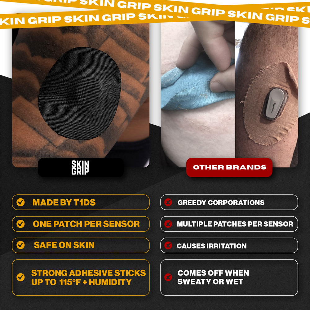 Skin Grip Stelo CGM patch fits securely during movement.
