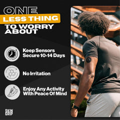Skin Grip sweatproof adhesive patch on arm during activity