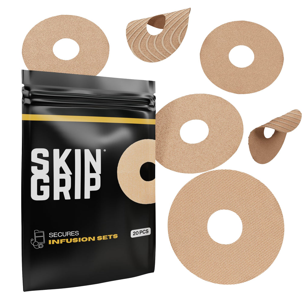 Skin Grip patch durable material delivers secure CGM adhesion during daily activities