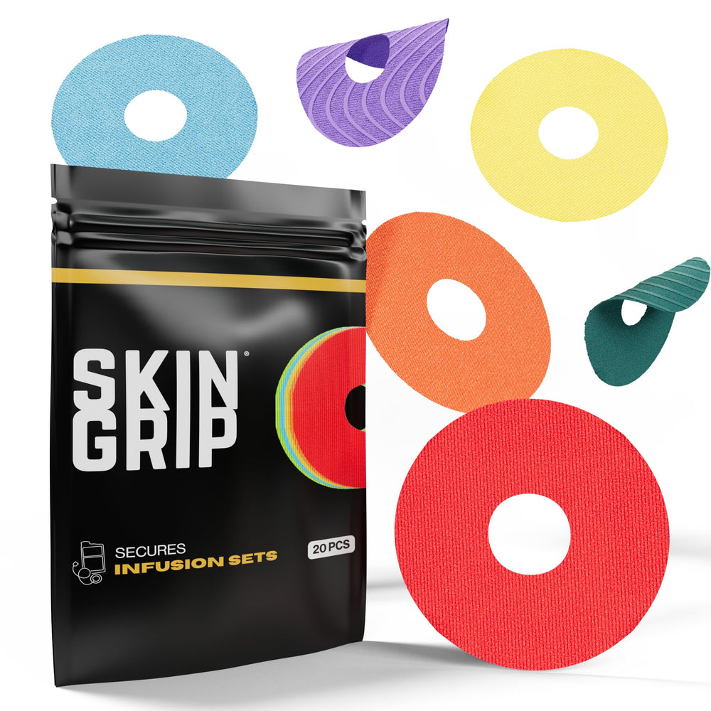 The Skin Grip universal patch closeup shows strong adhesive for CGMs.