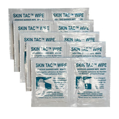 Skin-Tac adhesive wipes in resealable pouch ready for on-the-go skin prep