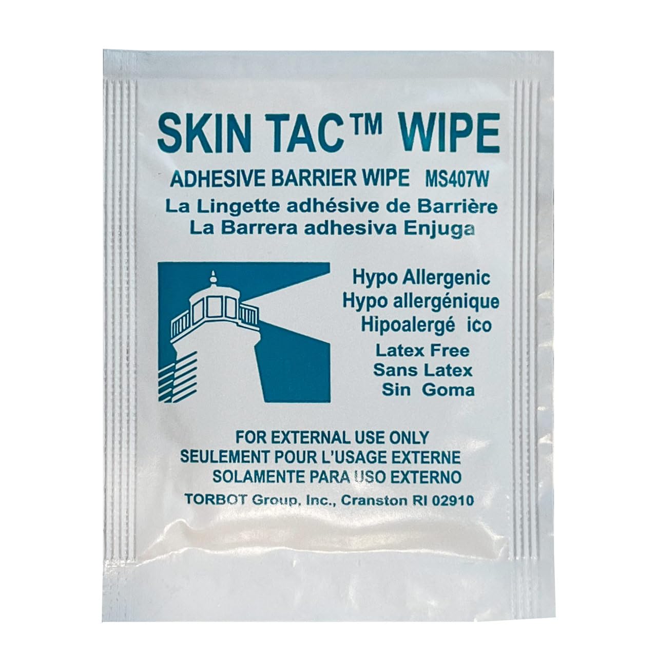Skin-Tac wipes close-up texture ideal for gentle cleansing before dressing