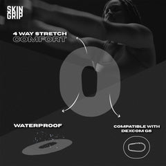 Skin Grip pre-cut patch fits Dexcom G6 sensor for quick placement