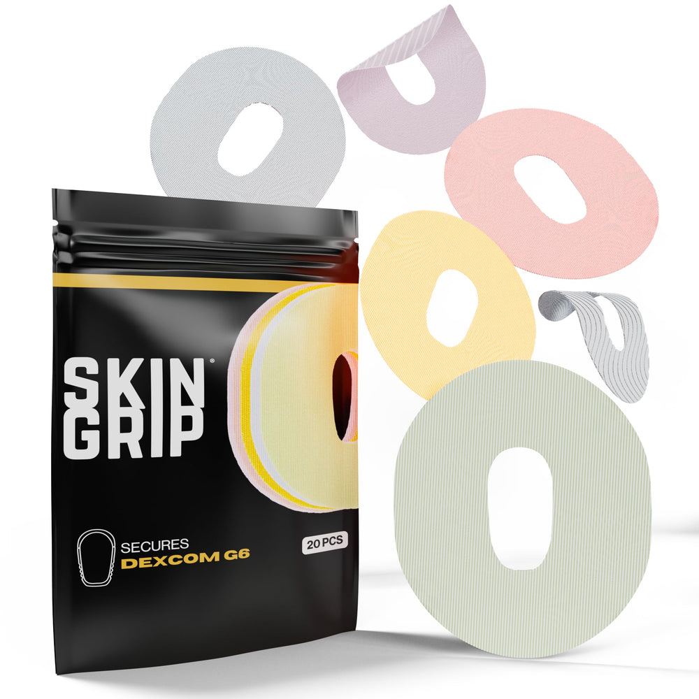Skin Grip Dexcom G6 patch applied waterproof for secure CGM during workouts
