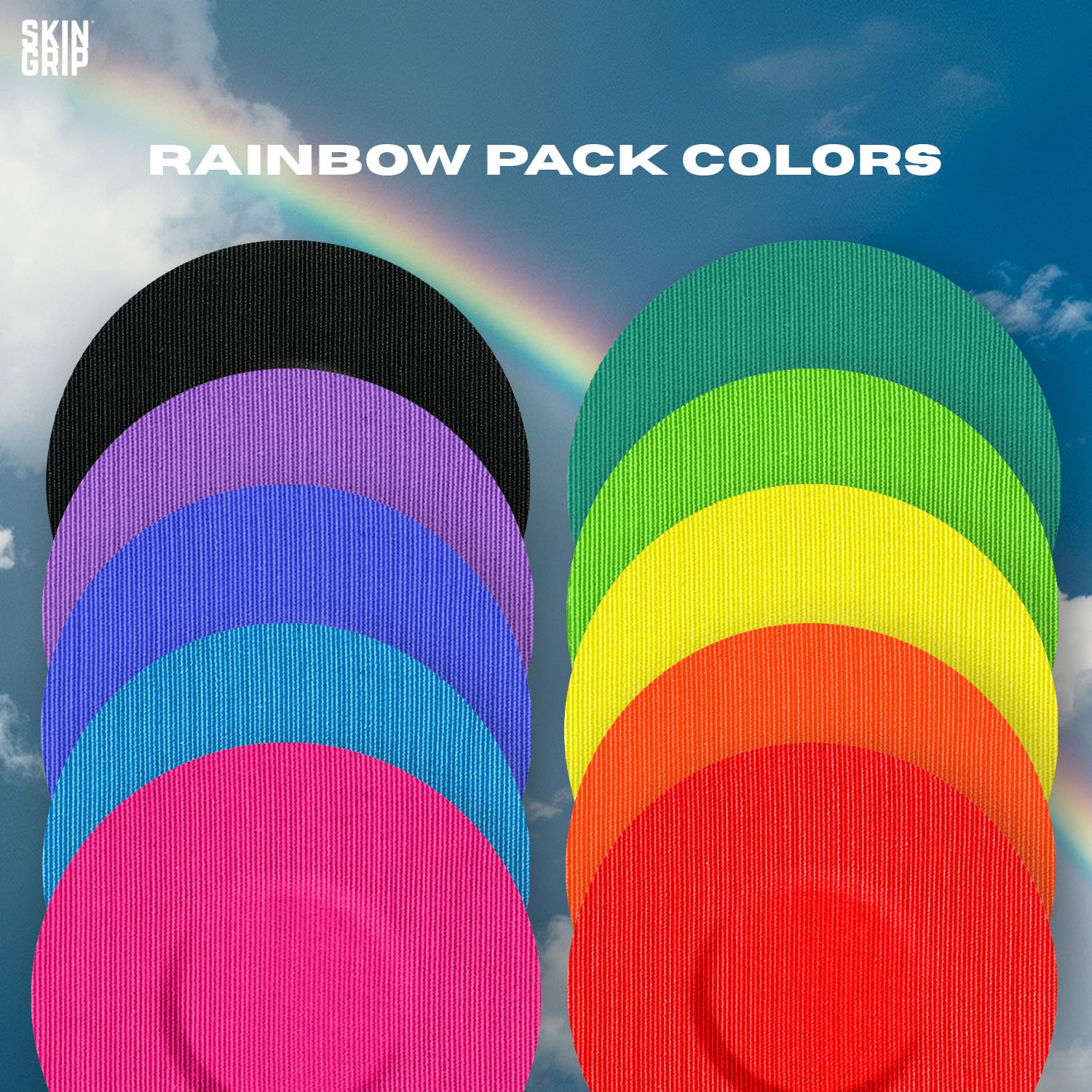 Skin Grip Rainbow Pack supports wear up to 10–15 days.