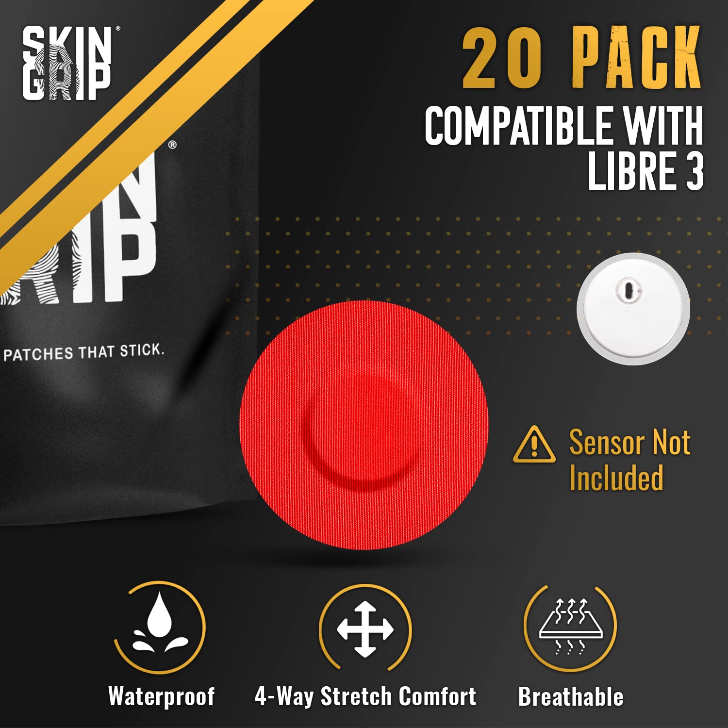 Skin Grip rainbow sweatproof patch stays put during workouts