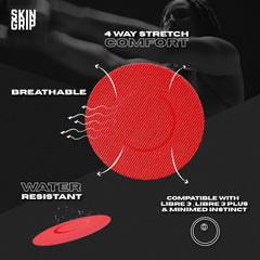 Skin Grip rainbow waterproof patch keeps Libre 3 sensor secure in the shower