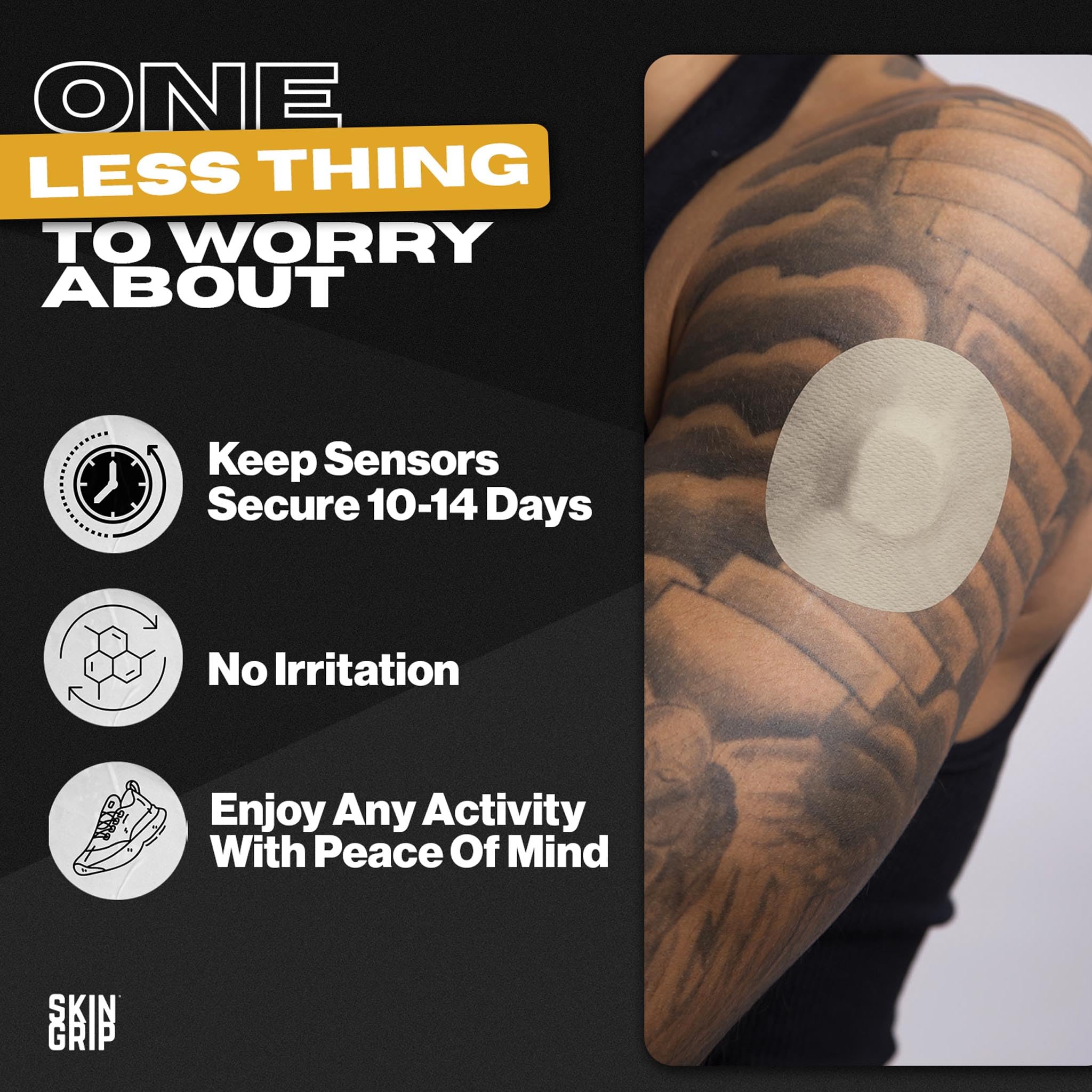 Skin Grip breathable skin friendly overpatch improves comfort