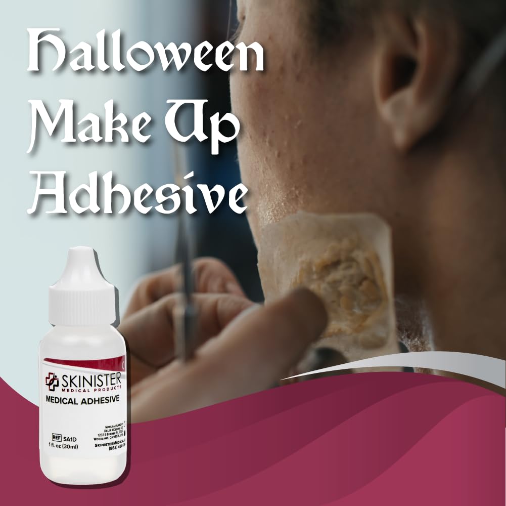Skinister adhesive dropper applied to breast forms for natural movement and security.