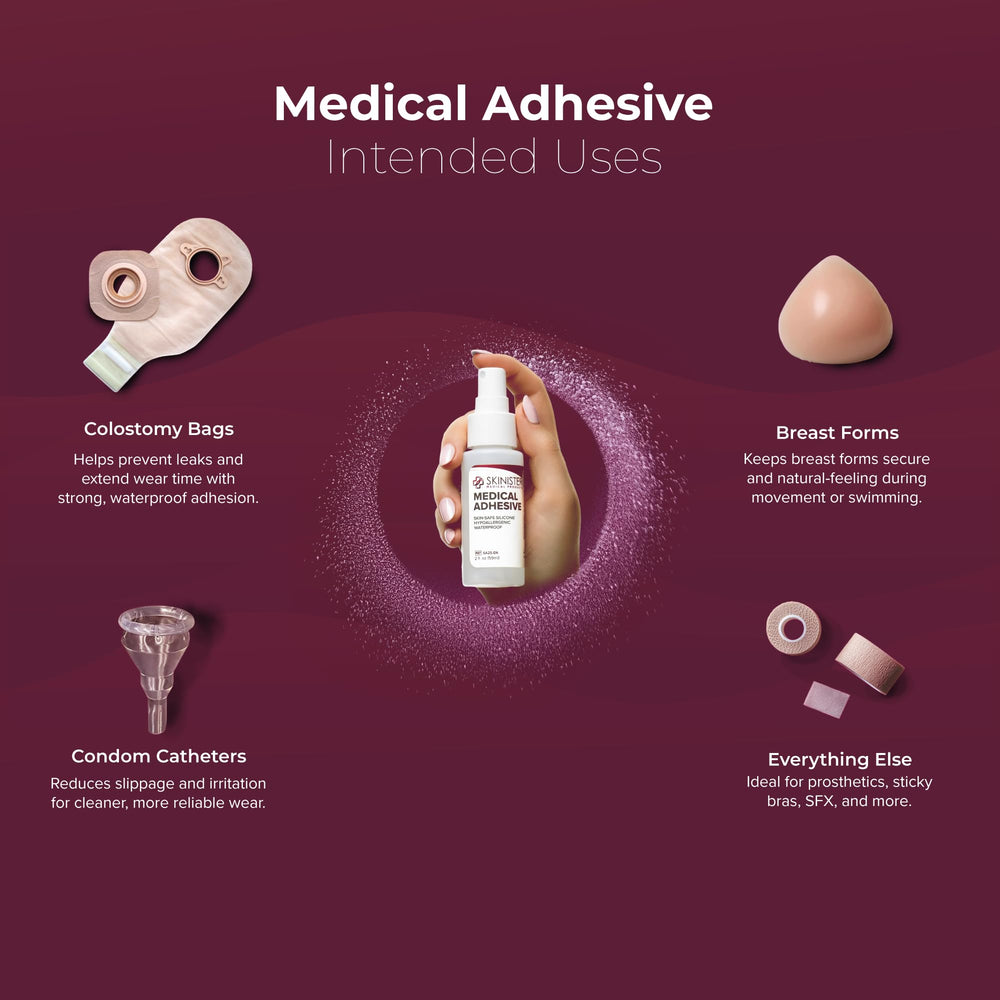 Skinister ostomy adhesive provides reliable barrier adhesion for bags and wafers.