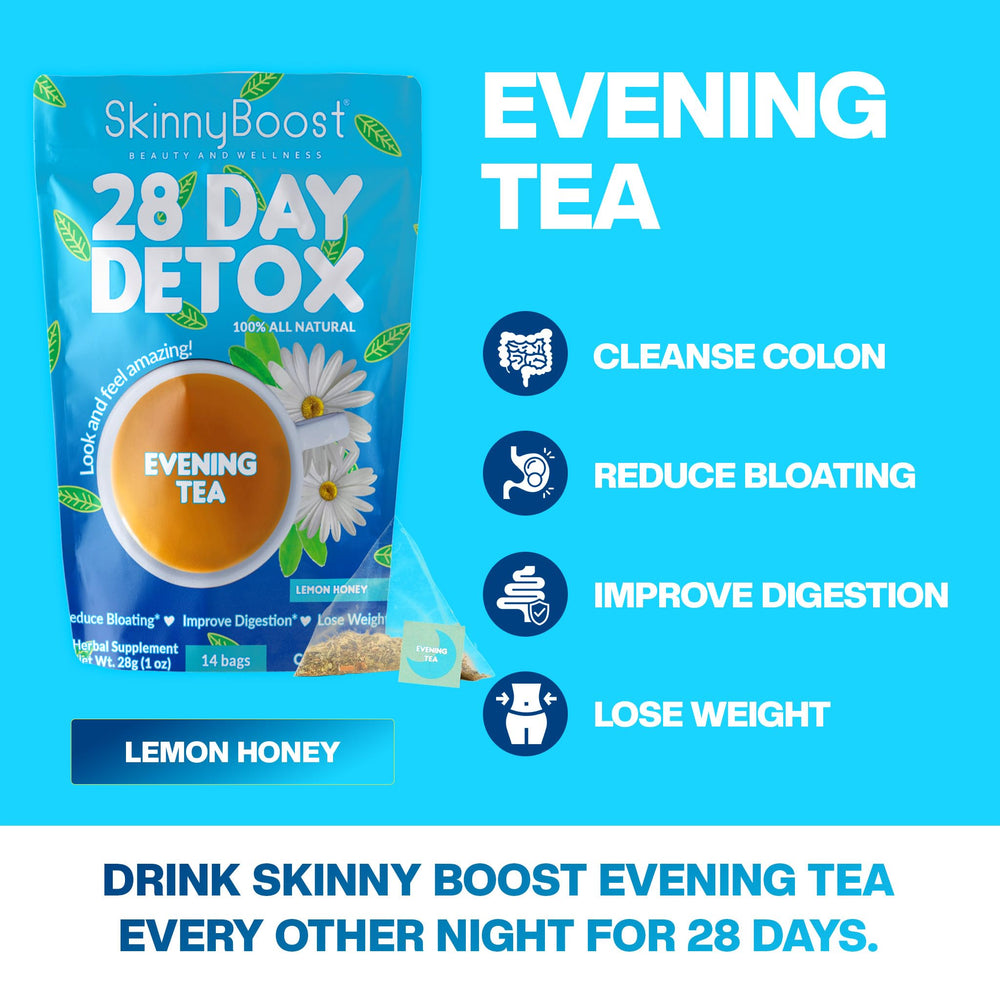 SkinnyBoost Lemon Honey flavor tea ready to brew with soothing aroma.