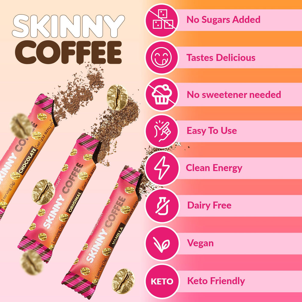 Vanilla aroma of SkinnyBoost Coffee Sticks in a cup.