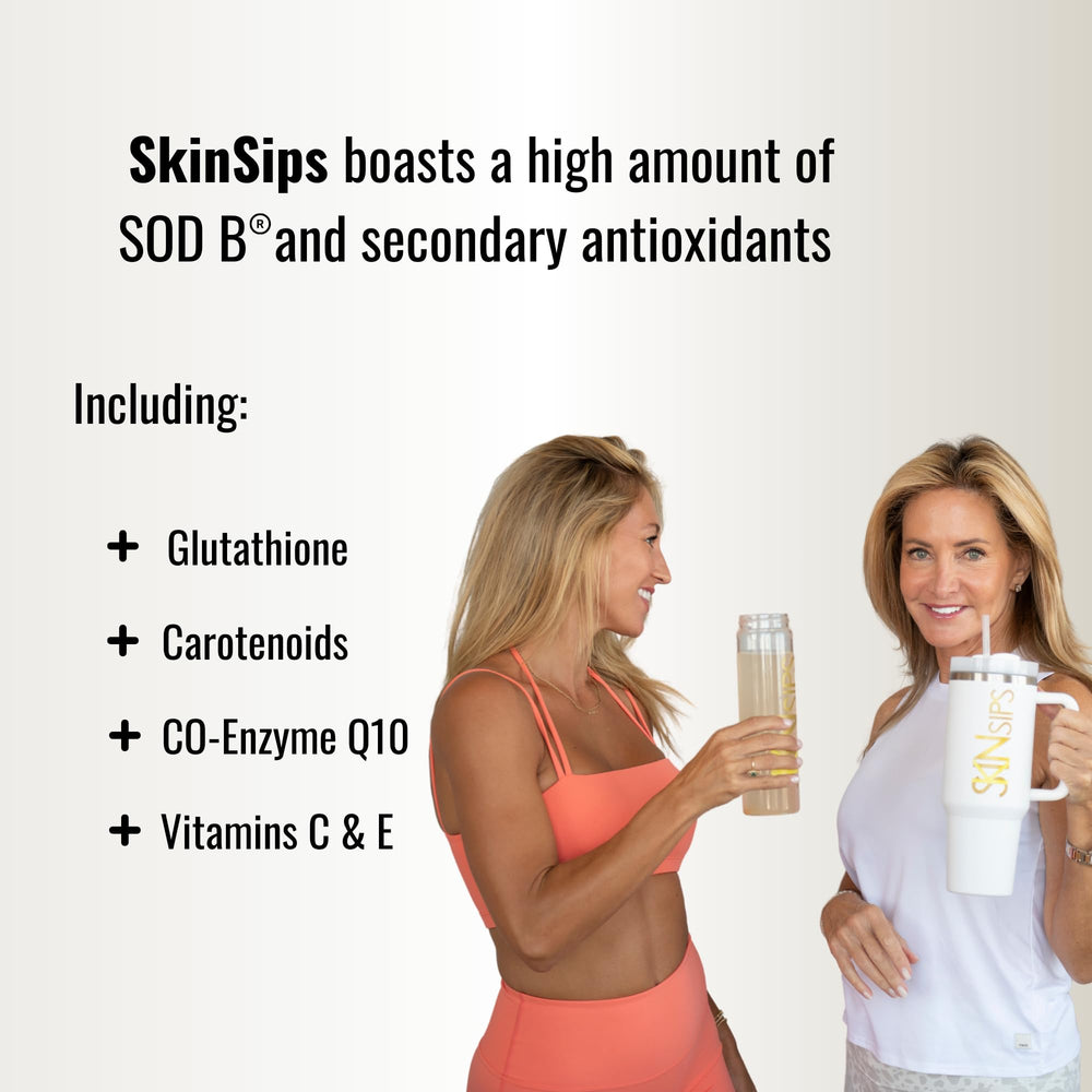 SkinSips lemon bottle label highlighting sugar-free formula