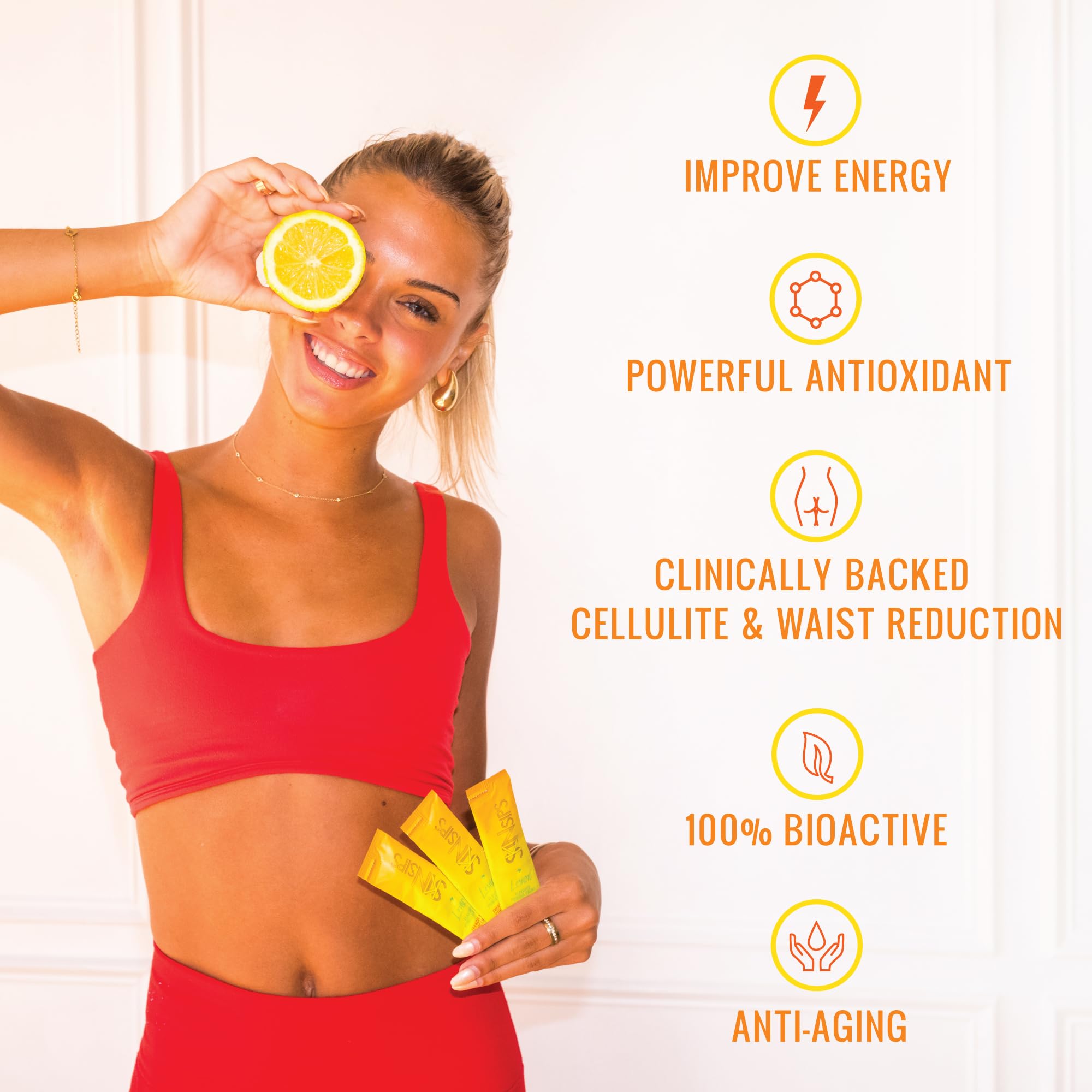 SkinSips lemon energy-support drink ready to enjoy